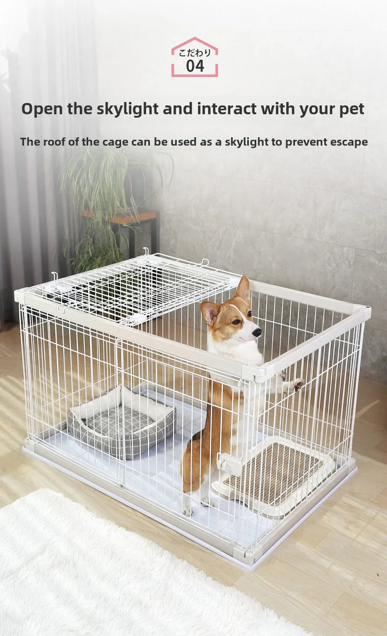 Dog Cage Alice Dog Cage Medium and Small Dog Shiba Inu Bulldog Pet Kennel Fence Indoor Fence
