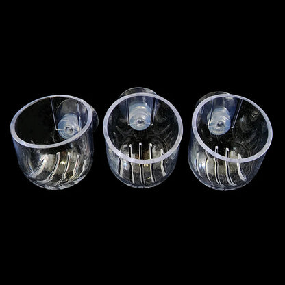 Acrylic Aquarium Feeder Fish Tank Mini Crystal Glass Pot Polka Water Potted Aquatic Planting Cylinder Cup Aquarium Plants Decor