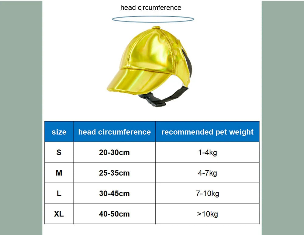 Dog Baseball Cap Fashion PU Dog Sun Hat Dog Peaked Cap with Ear Holes Adjustable Puppy Hat Waterproof Outdoor Pet Outfit Dog Cap