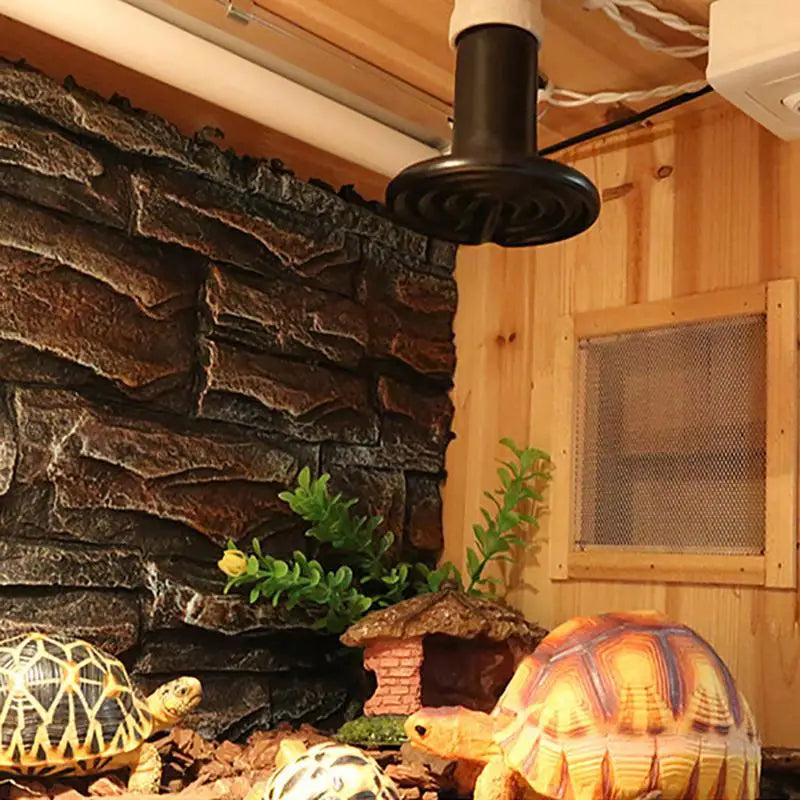 Reptile Heat Bulb Ceramic Infrared Heat Emitter Lamp Safe Durable Infrared Heater Lamp with Cable for Chicken Lizard Turtle