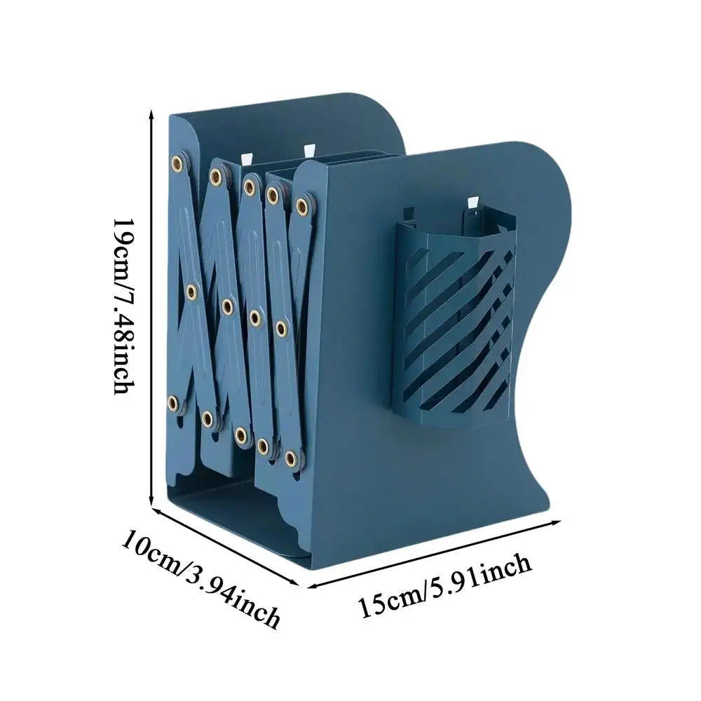 Desk Book Shelf Small Bookcase Telescopic Desktop Bookshelf Metal Desk Organizer With Pen Holder Desktop Bookcase Desk Top