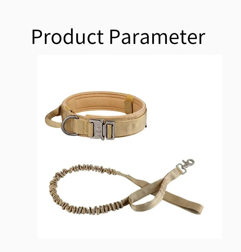 Medium And Large Breed Tactical Dog Collar And Leash Set: Suitable For All Breeds, Adjustable And Durable.