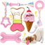 6-piece set of puppy teething toys, small dog chewing toys with ropes, cute soft rubber puppy toy set for cleaning teeth