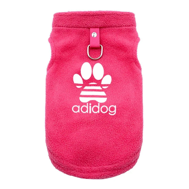 Soft Fleece Dog Clothes for Small Dogs Pull Ring Design Spring Autumn Winter Warm Pet  Pullover French Bulldog Jacket Pug Coats