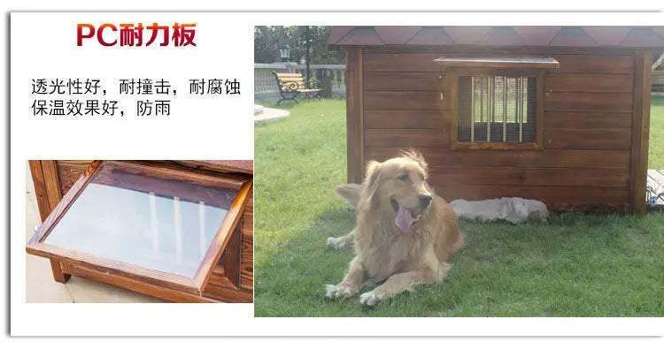 Outdoor Solid Wood Labrador Kennel Waterproof Small Medium Large Dog Cage Golden Retriever Teddy Kennel