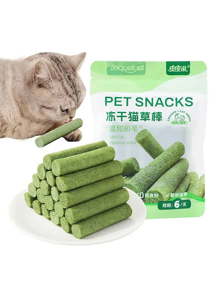 Cat Grass Teething Stick Cat Grass Sticks Pet Snacks Natural Grass Molar Rod Cat Chew Stick Teeth Cleaner Teeth Caring