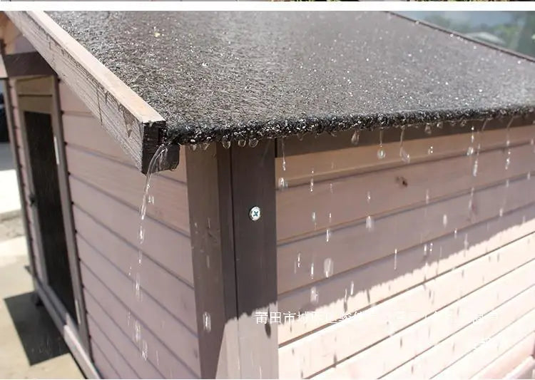 Outdoor dog house  large dog medium courtyard solid wood outdoor  sun protection rain protection villa Tongshen