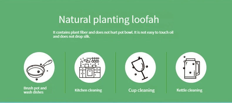 Natural Loofah Sponge Kitchen Sponge Wash Dish Eco-Friendly  Shower Luffa Body Scrubbers Loofa Biodegradable Sponge