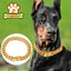 Strong Stainless Steel Dog Collar Choke with Safety Buckle Lock Golden Cuban Link Chain Metal Necklace Training Collar for Pets