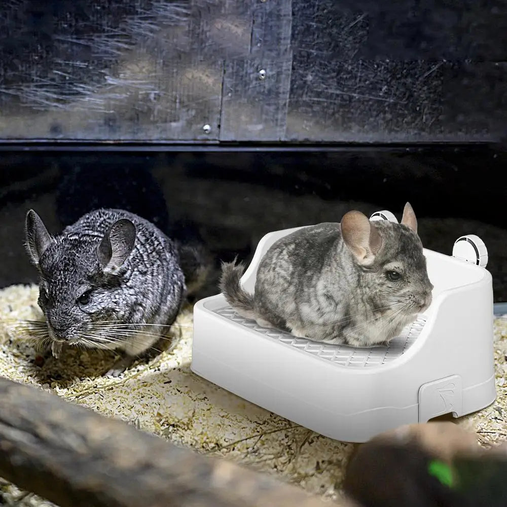 Large Capacity Pet Toilet with Buckle for Guinea Pigs Dangling Square Small Pet Litter Box Pet Cleanging Tools