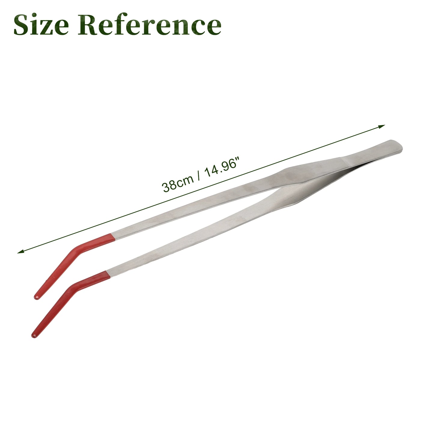 UXCELL Stainless Steel Curved Feeding Tweezers Aquarium Clip Pet Feeding Tools Long Tongs Reptile Forceps Fish Tank 38cm