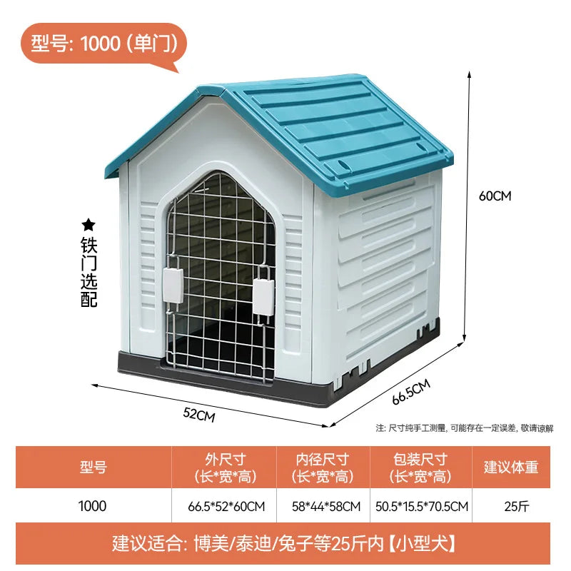 New Dog House Outdoor Waterproof Kennel All Seasons Indoor Dog House Outdoor Rainproof Sunscreen Medium and Large Dogs.