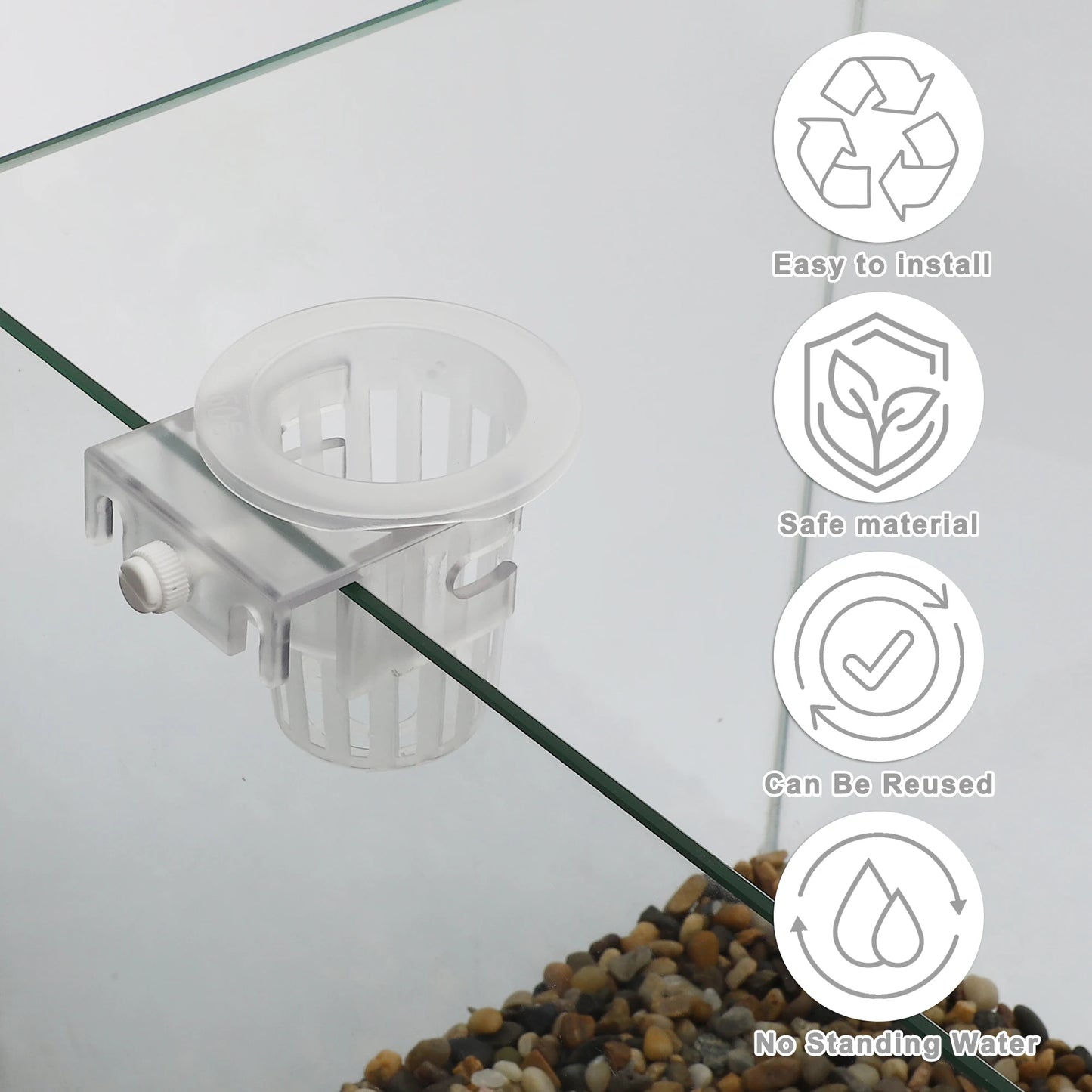 UXCELL Aquarium Plant Holder Fish Tank Accessories Decorations Plants Pot Clear Plant Holder Aquatic Plant Pot for Fish Tank