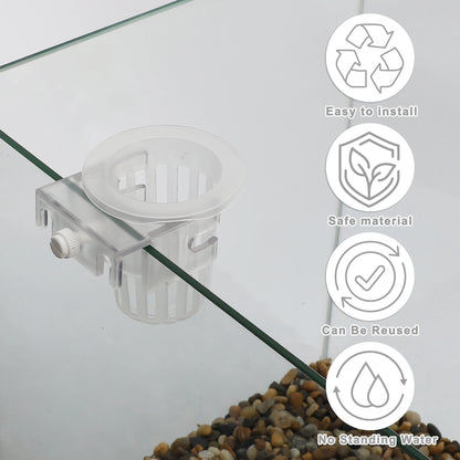 UXCELL Aquarium Plant Holder Fish Tank Accessories Decorations Plants Pot Clear Plant Holder Aquatic Plant Pot for Fish Tank