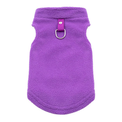 Autumn Fleece Pet Dog Clothes Solid Color Harness Outfits Walking Warm Vest for Small Medium Puppy Plaid Chihuahua Cat Jackets