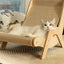Sisal Cat Chair Wooden Cat Lounge Chair Cozy Stable Pet Furniture Pet-Friendly Multi-Functional Cat Scratcher Cat Beach Chair