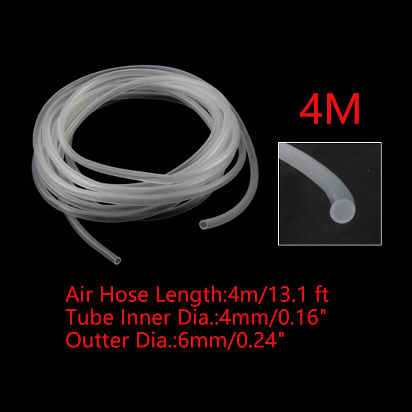 UXCELL 4-5M Transparent Tube Water Fuel Gas Parts 4mm Petrol Pipe Aquarium Tubing Pump Hose Hosing Tools Fish Tank Accessories