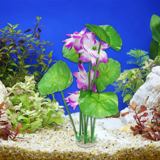 Uxcell Pond Flower Floating Lotus Leaves Artificial Flower Fake Lotus Plant Water Micro Landscape for Aquarium Garden Decoration