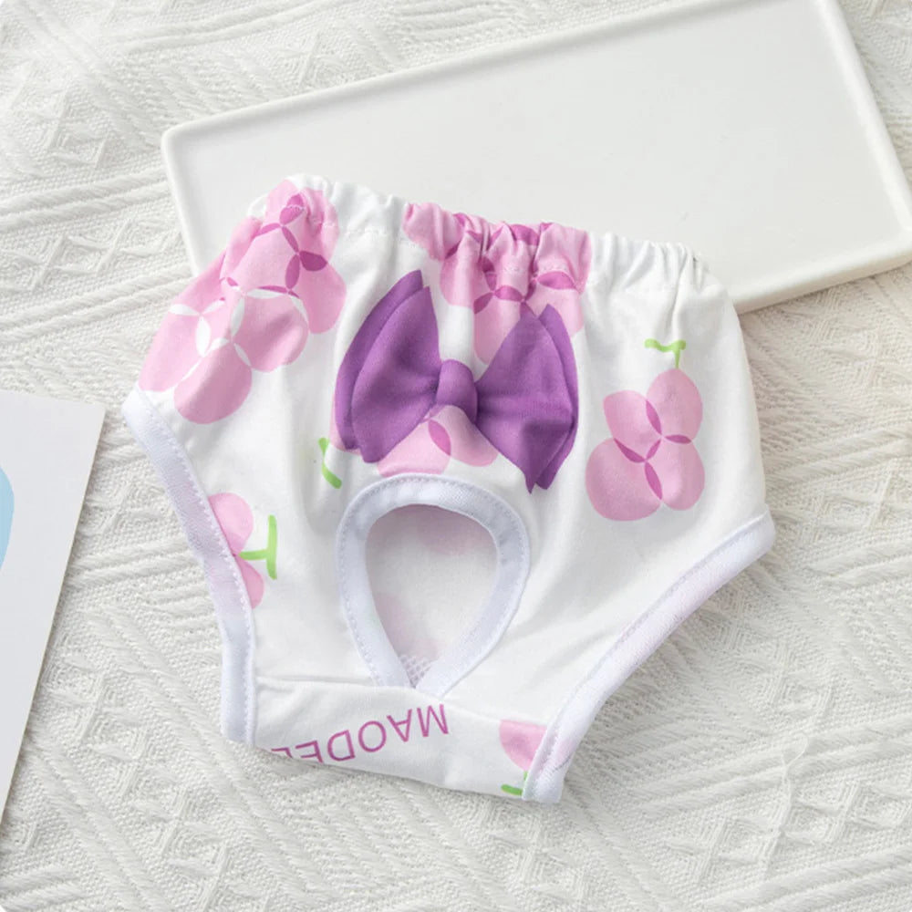 Cute Print Puppy Dog Physiological Pants for Small Dogs Washable Reusable Pet Safety Trousers Poodle Shorts mascotas Underwear