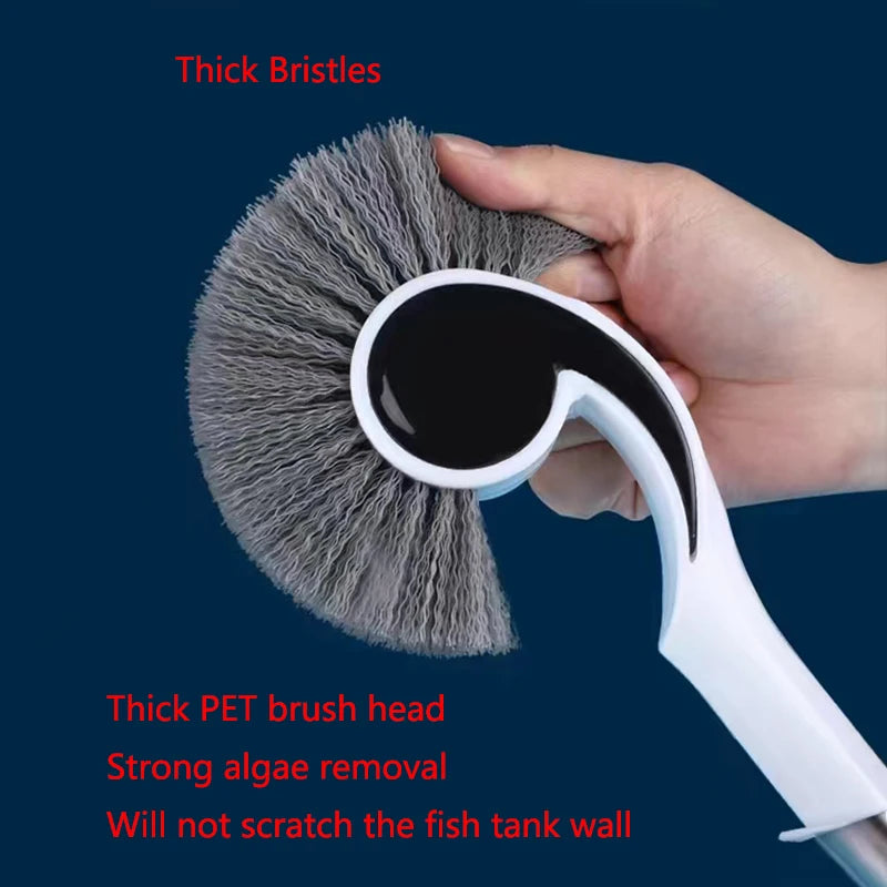 58/93/123cm Long Handle Durable Cleaning Brushes Plastic Aquarium Glass Algae Cleaner Removal Corner gap cleaning Tools for Home