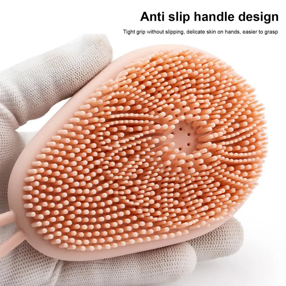 Dog Bath Scrubber Silicone Pet Shower Brush With Shampoo Dispenser Small Large Pet Hair Brush For Long Short Haired Cats Dogs