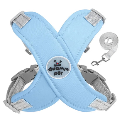 X Dog Harness and Leash Set Breathable Pet Chest Strap Reflective French Bulldog Vest Harness for Small Medium Dogs Puppy Collar