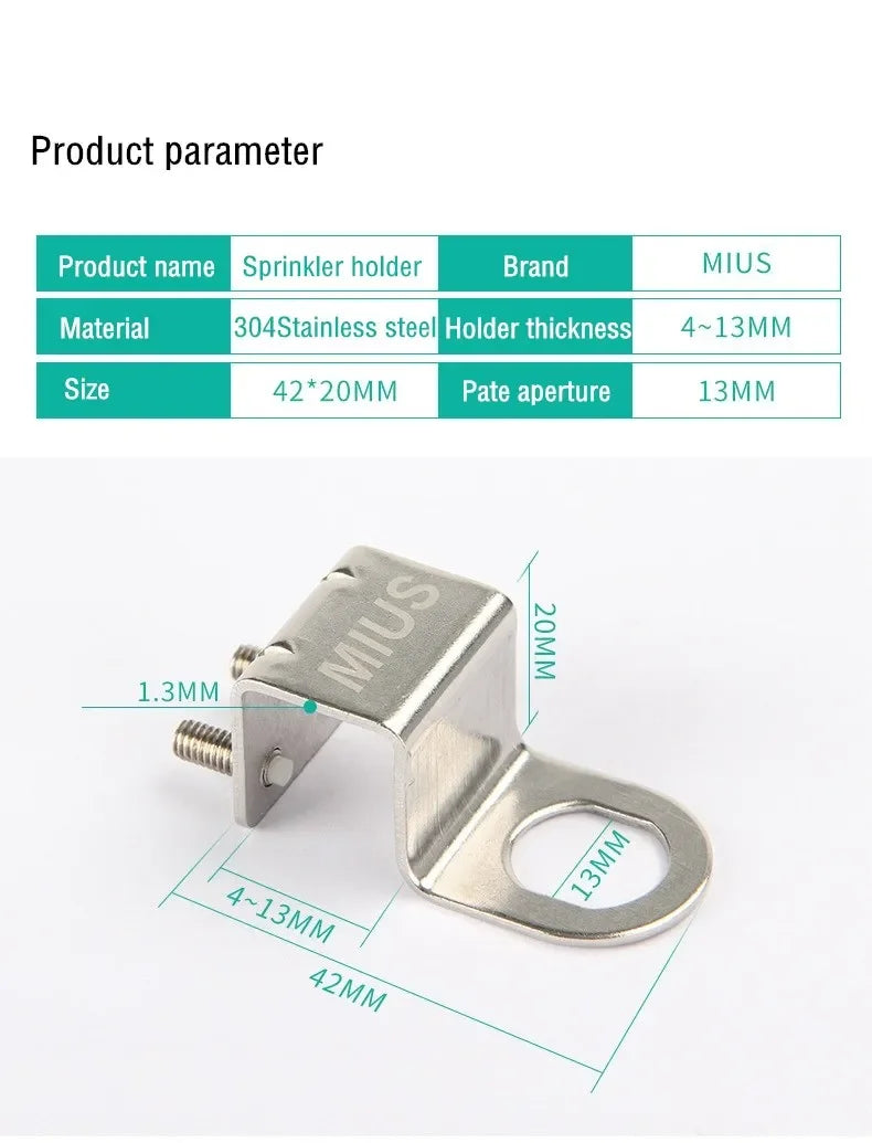 MIUS Stainless Steel Misting Sprinkler Hanger Wall Mount Durable Sprinkler Glass Hook Terrarium Greenhouse Fog Mist System