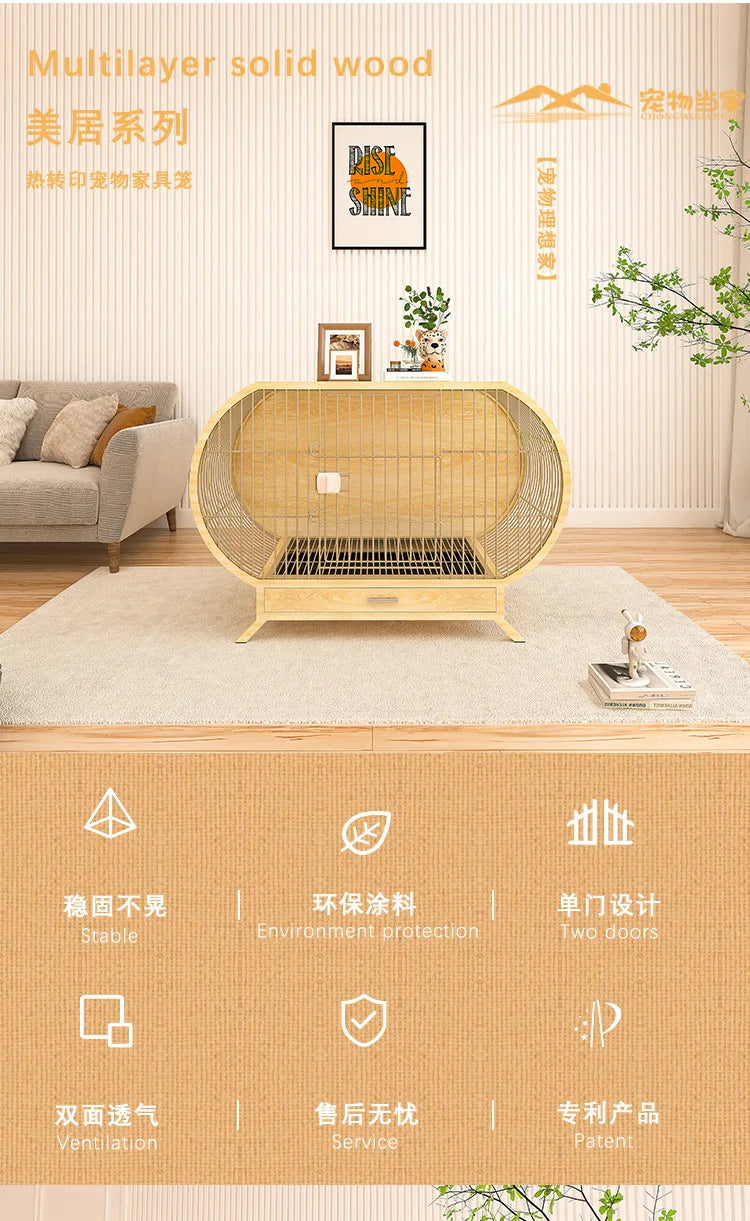 Popular luxury dog cage, small and medium-sized Shiba Inu Corgi creative modeling dog house dog cabinet, indoor kennel with toi