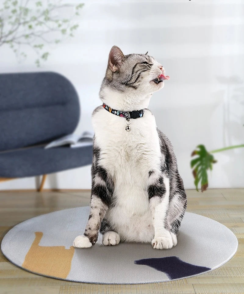 Cartoon Pet Cat Neck Collar for Small Dogs 19-28cm Ring Bell Anti Lost Adjustable Chihuahua Neck Wear Polyester Pet Accessories