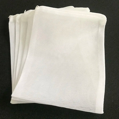 5Pcs White Dense Hole Filter Net Bag Mesh Bag Acquarium Pond For Bio Ball Carbon Media Ammonia Aquarium Fish Tank Isolation Bag