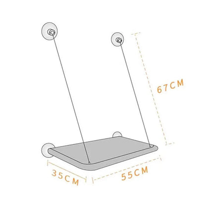 Foldable Cat Window Hammock Bed Soft Comfortable Space-Saving Cats Sunny Window Seat Cats Climbing Frame Pet Accessories