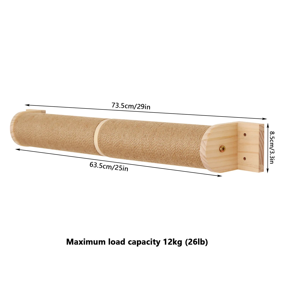 1 Piece Wooden Cat Wall Mounted House or Hammock with Climbing Ladder and Scratching Post for Kitten Playing and Sleeping