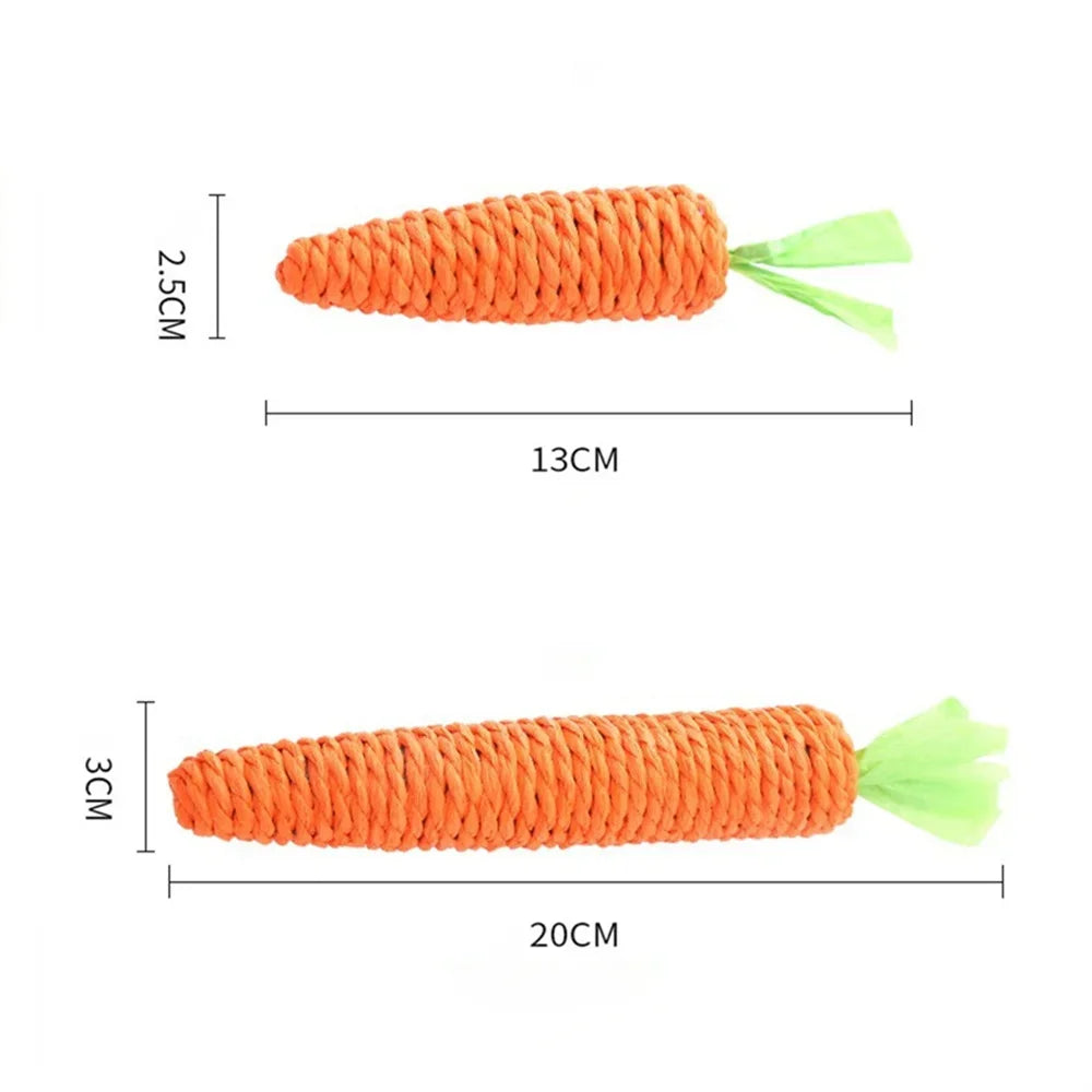 Cat Toys Simulation Carrot Sounding Pet Toys For Kitten Dogs Sisal Teeth Grinding Squeak Interactive Cat Chew Toy Pet Supplies