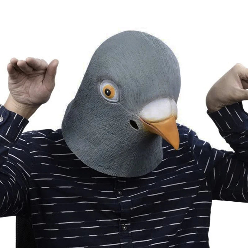 Headgear Pigeon Mask Super Cute Sparrow Mask Latex Animal Headgear Green Bird Headgear Day Dove Creative Party Accessories