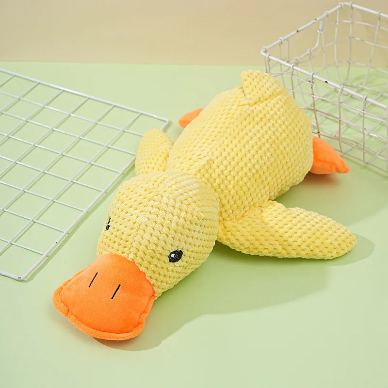 Dog toy plush companion sleeping duck bite resistant grinding sound making toy small and medium-sized dog pet relaxation tool