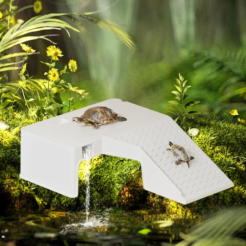 Large Transparent Turtle Tank with Basking Platform High Definition PET+ABS Plastic Anti Drop Aquarium Fish Tank Reptiles Box