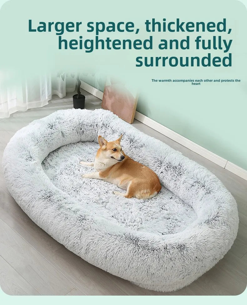 Large Kennel Pet Pad Human Dog Bed Winter Warm Pet Supplies Removable and Washable Sofa Lazy Can Sleep and Lie Down