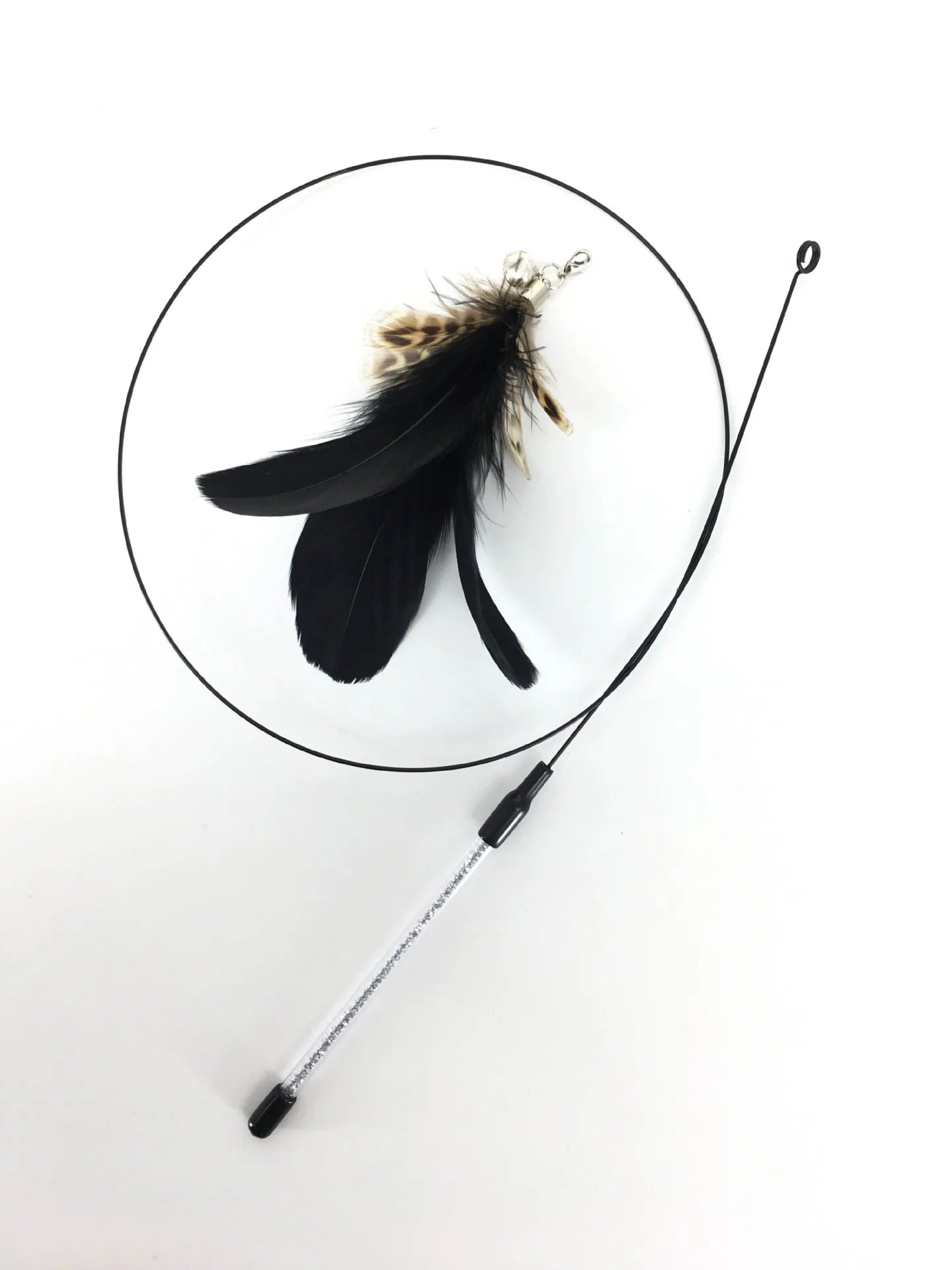 Interactive Cat Toy Handfree Cat Stick Playing Kitten Playing Teaser Wand Toy Suction Cup Bird/Feather Cat Wand Pet Supplies