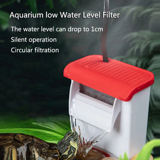 220~240V Low Water Level Aquarium Turtle Tank Filter Small Fish Tank Waterfall Type Small Silent Built-in Filter Water Pump New