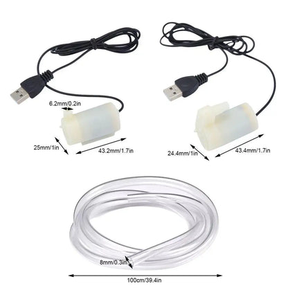 Super Quiet DC 5V USB Brushless Motor Pump Portable Hydroponic Water Submersible Mini Tank Water Fish Circulating Pump Foun E3D9