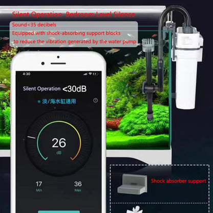 ﻿ Fish Tank Filter Wall Mounted Filter bucket external filter bucket With Pump Silent External Aquarium Water Purification 7W
