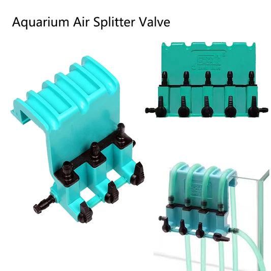 Plastic 2 3 4 5 6 Way Aquarium Air Splitter Valve Fish Tank Air Pump Flow Splitter Distributor Pump Valve Tap Control Switch New