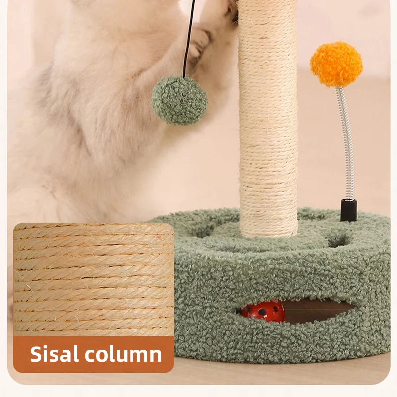 HOOPET Cat Climbing Frame Small Sisal Teasing Pet Toys Scratching Board Claw Grinding Cat Toys Carousel Type Cat Climbing Frame
