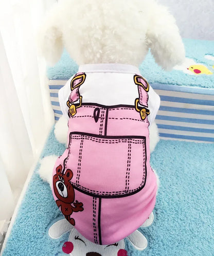 Wholesale Small Pet Dog Clothes Vest Down Jacket Cartoon Cute Chihuahua Tshirt Puppy Yorkshire Terrier Puppy Bulldog Ropa Perro