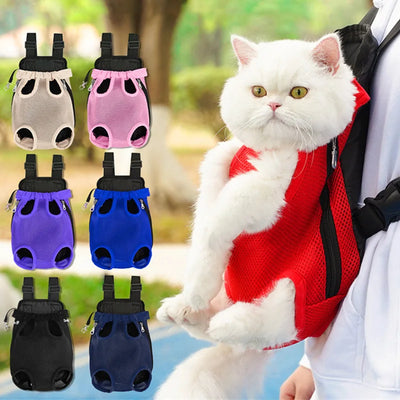 Pet Double Shoulder Portable Dog Backpack Mesh Breathable Carriers Dog Bag for Small Dogs Cat Puppy Outdoor Travel Pet Supplies