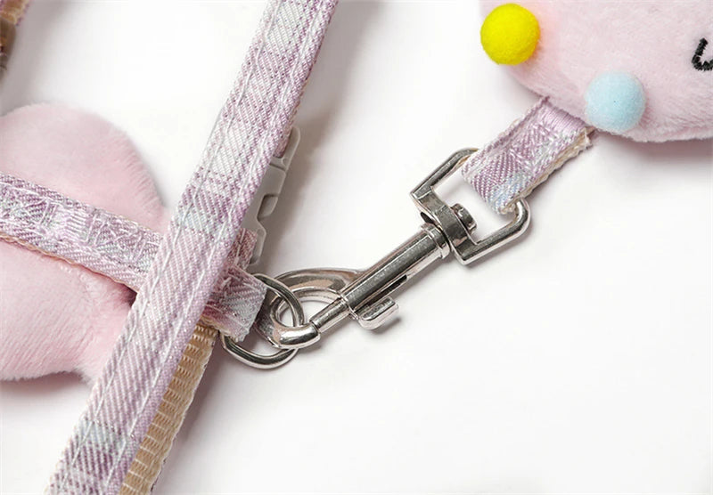 Cartoon Nylon Pet Dog Collar Accessories Anti Break Cat Small Puppy H-Shaped Harness Leash Set Travel Chihuahua Pet Accessories