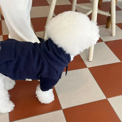 Winter Thin Dog Hoodies for Small Dogs Chihuahua Cotton Puppy Sweatshirt Pet Pullover Bichon Yorkie Dog Costume Solid Dog Coat