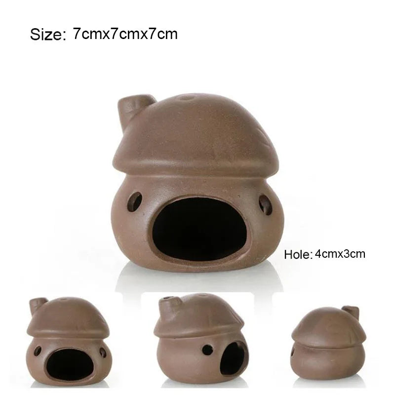 Ceramic House Fish Tank Aquarium Decoration Fish Shrimps Shelter House Pottery Scorpion House Canister Simulation Stone Ornament