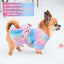 Rainbow Stripe Plush Princess Dog Dress for Small Dogs Girl Winter Puppy Cat Sweater Clothes Warm Fleece Pet Dress Bowknot Skirt