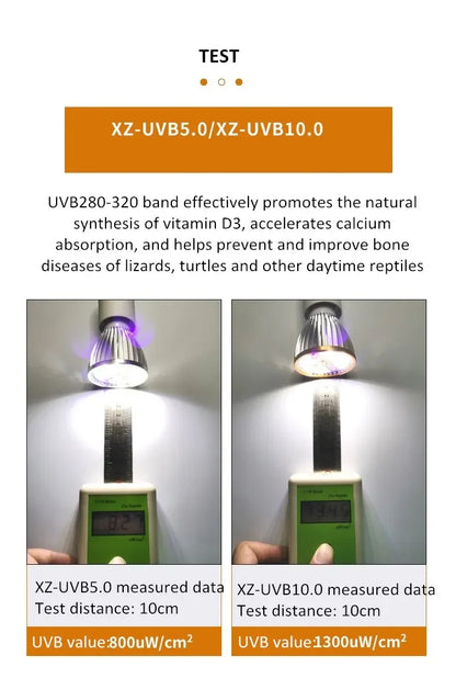 UVA+UVB Reptile Light Full Spectrum 5.0/10.0 Light Bulb LED UV Lamp for Turtle Lizard Snake Heater Bulb Terrarium Lamp 육지거북
